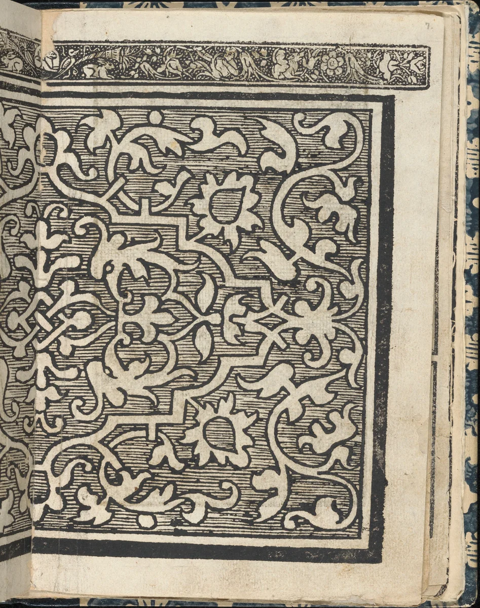 Essempio di recammi, page 7 (recto) by Giovanni Antonio Tagliente, book, 1530