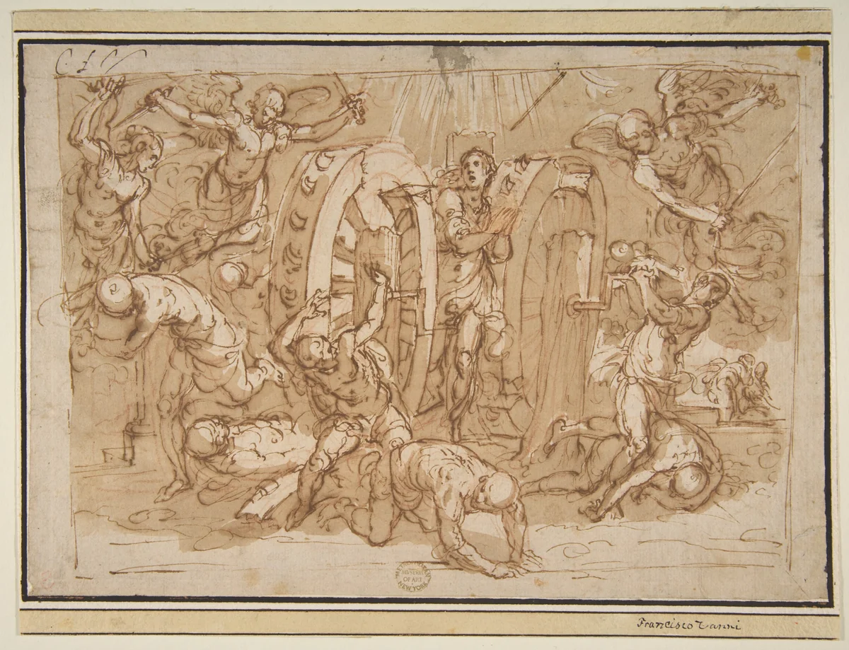 The Martyrdom of St. Catherine of Alexandria by Bernardino Poccetti, drawing, 1548-1612