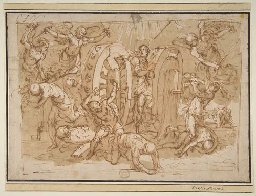 The Martyrdom of St. Catherine of Alexandria by Bernardino Poccetti, drawing, 1548-1612