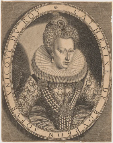 Catherine de Bourbon by Thomas de Leu, print, 1560-1620