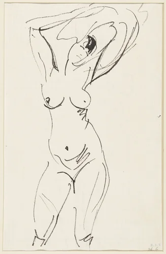Standing Female Nude by Rik Wouters, drawing, 1892-1916