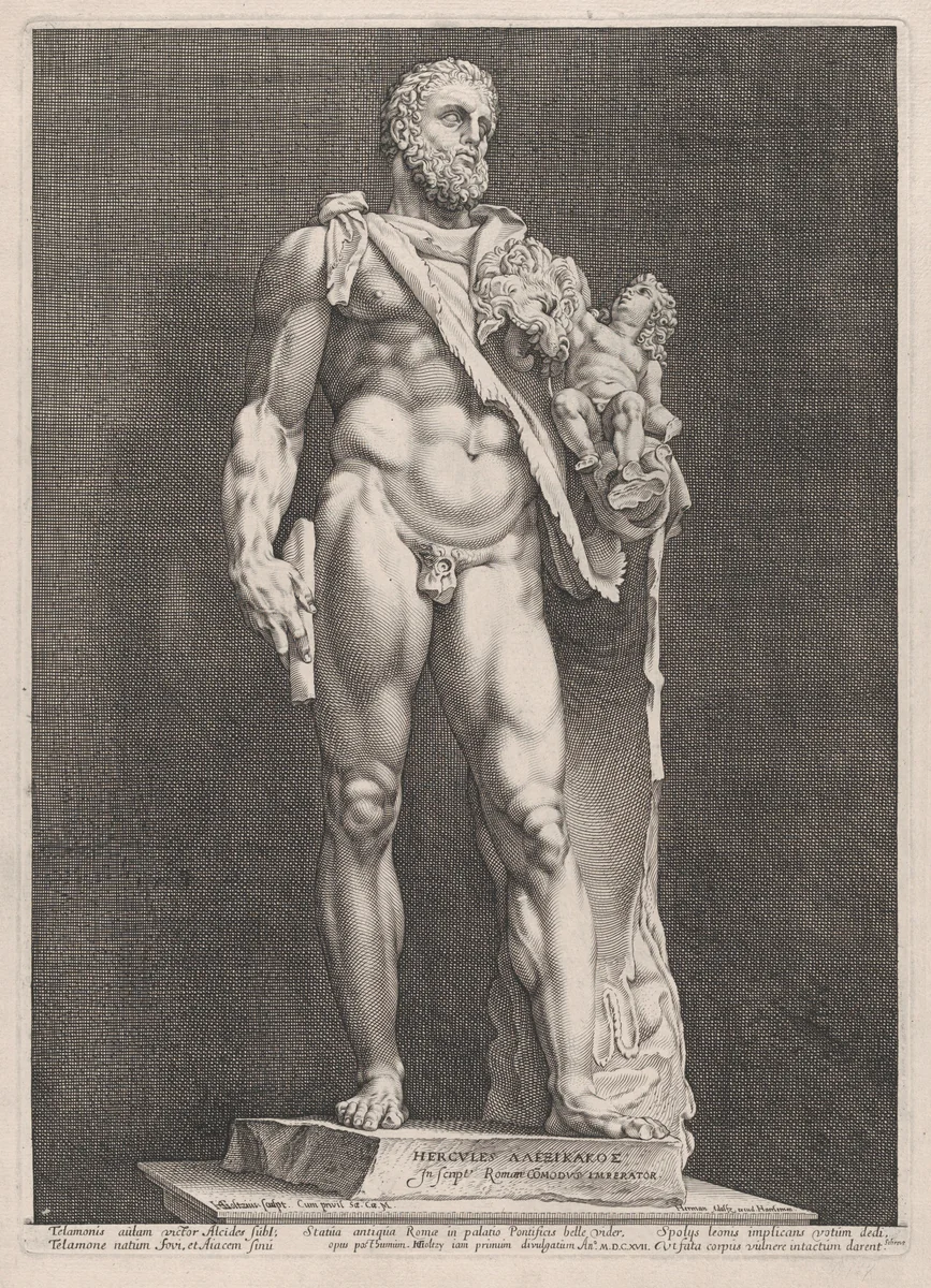 The Emperor Commodus as Hercules by Hendrick Goltzius, print, 1592