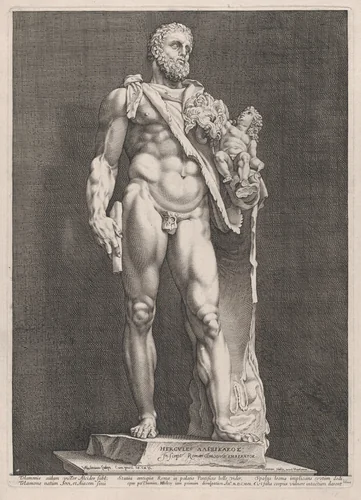 The Emperor Commodus as Hercules by Hendrick Goltzius, print, 1592