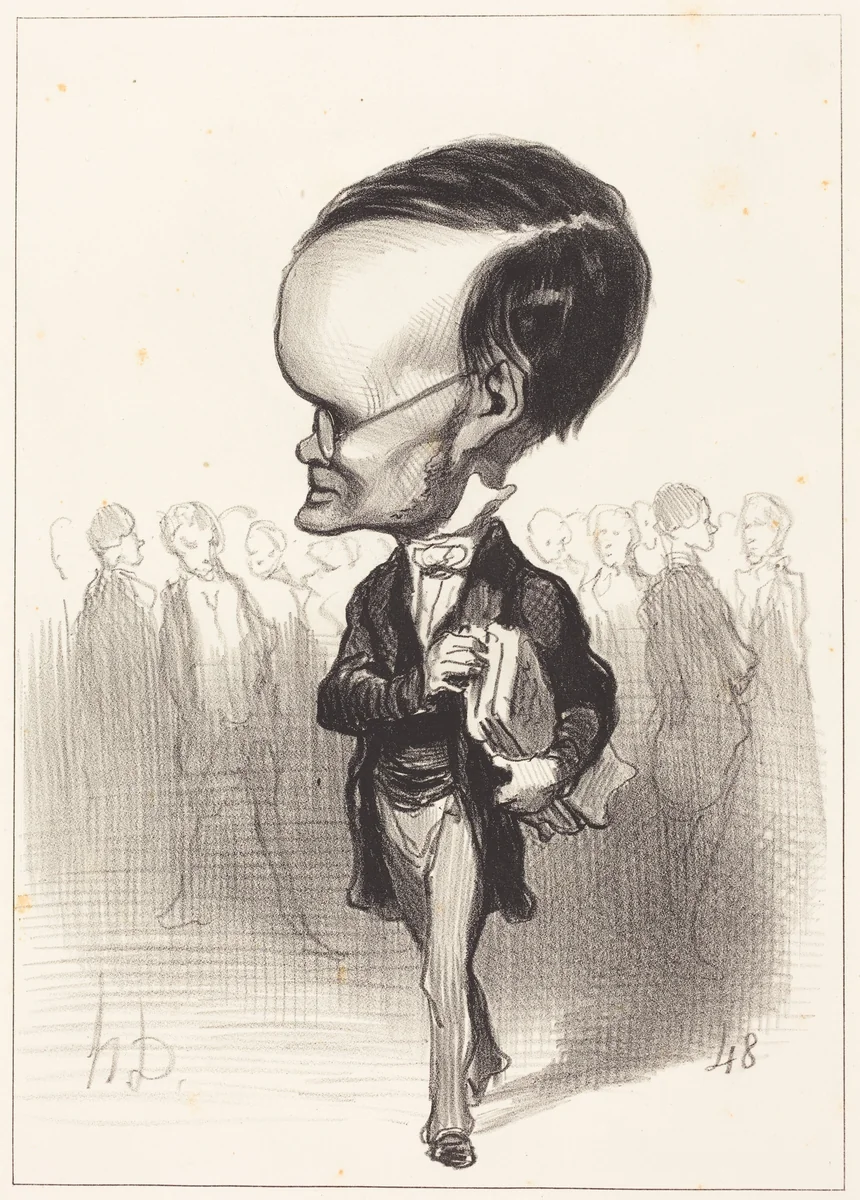 Arm. Jacques Lherbette by Honoré Daumier, print, 1849