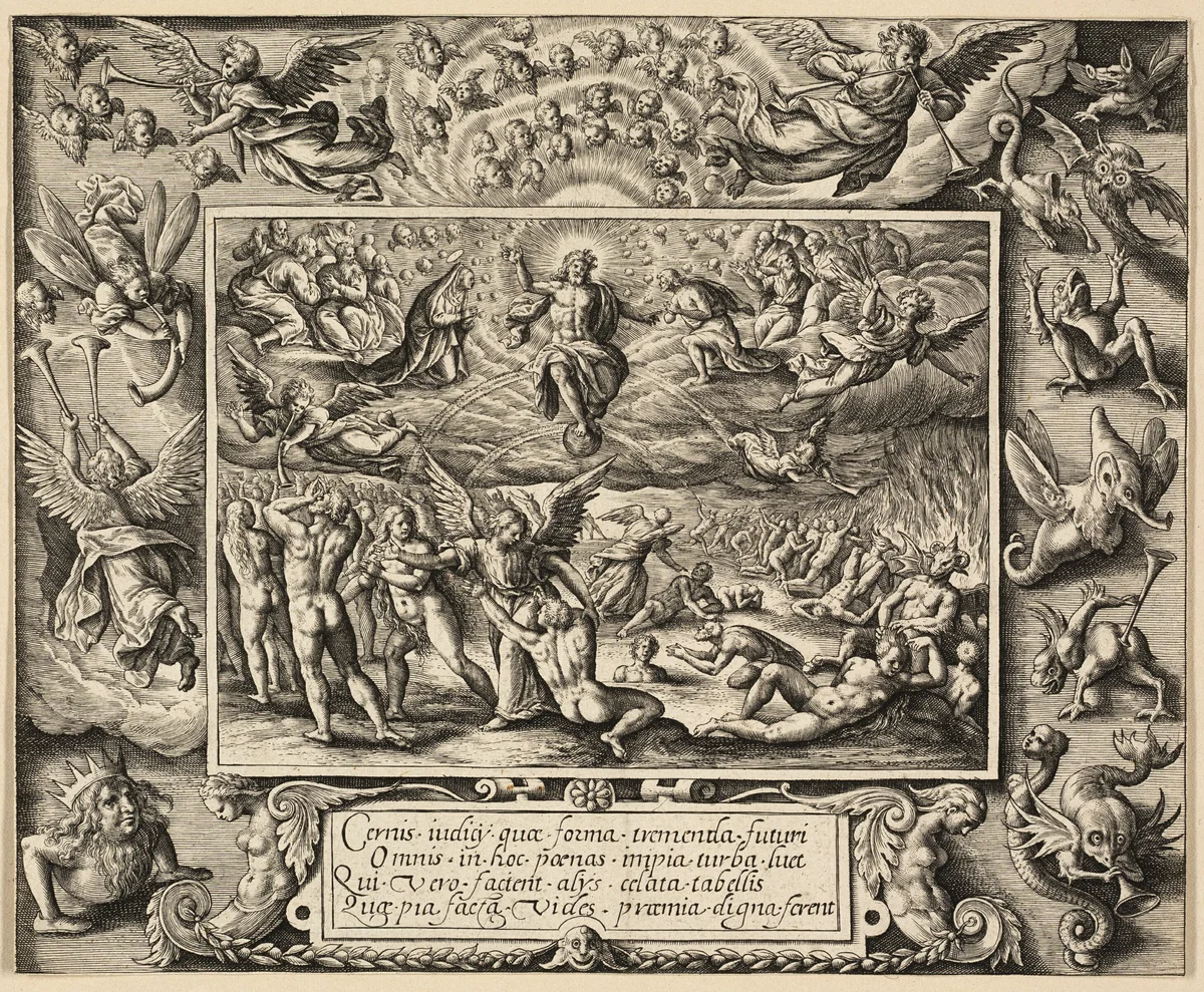 The Last Judgment by Jerome Wierix, print, 1569-1615
