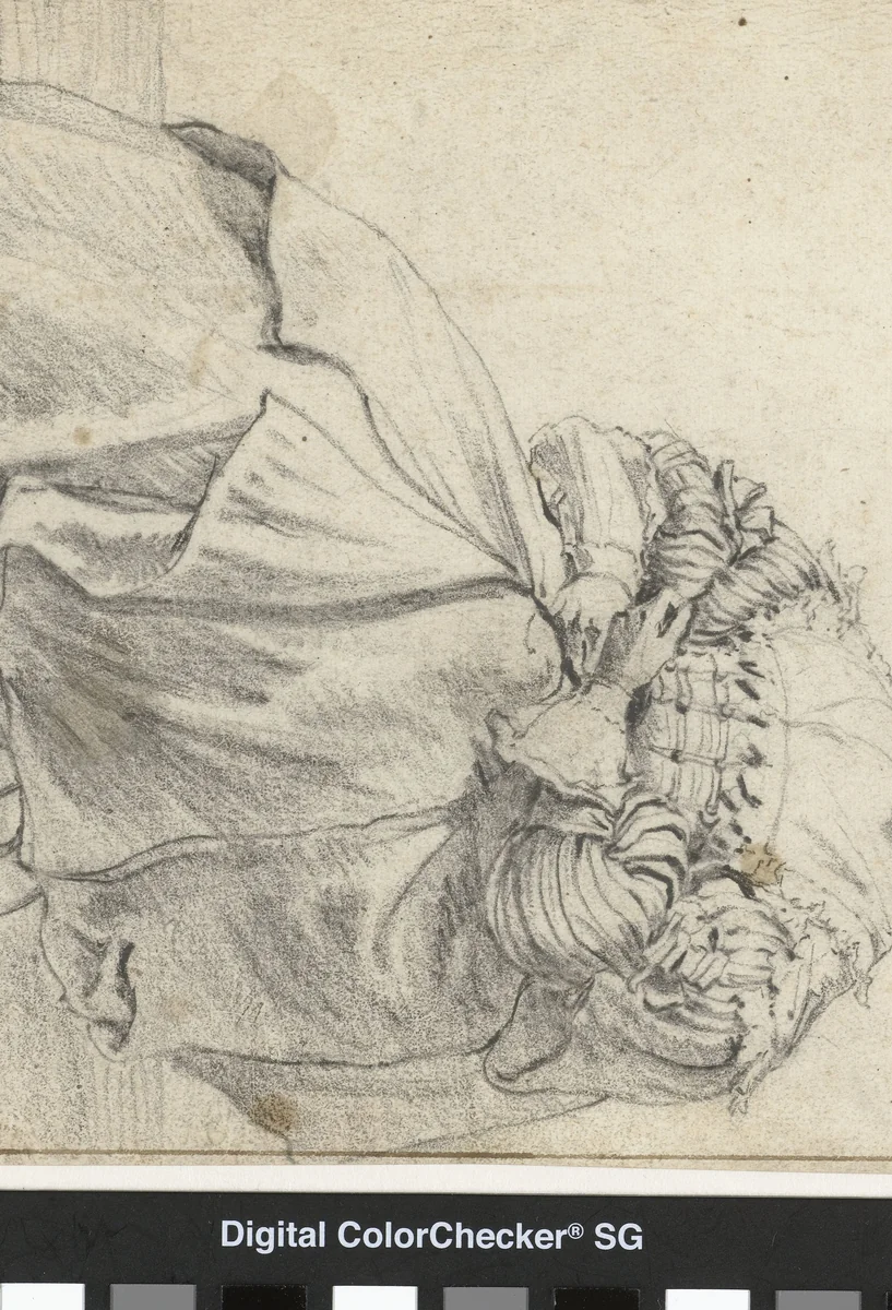 Seated Woman, Turned Three Quarters to her Left by Cornelis Saftleven, drawing, 1634