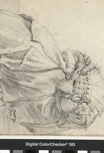 Seated Woman, Turned Three Quarters to her Left by Cornelis Saftleven, drawing, 1634