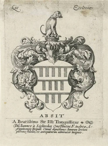 Wapenschild van Johann Lyskirchen by Crispijn van de Passe, print, 1601