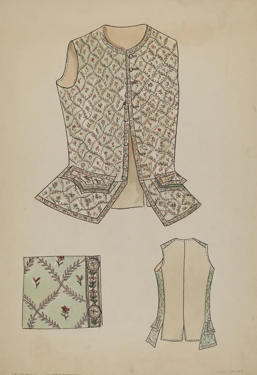 Waistcoat by Lillian Causey, index of american design, 1935-1942