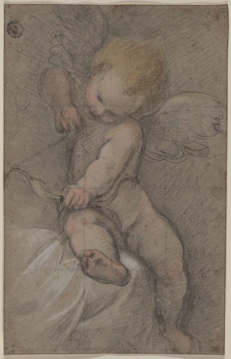 Cupid Drawing His Bow by Federico Barocci, drawing, 1560-1569