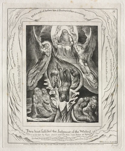 The Book of Job: Pl. 16, Thou hast fulfilled the Judgment of the Wicked by William Blake, other, 1825
