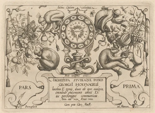 Archetypa studiaque patris Georgii Hoefnagelii [Part 1, Title Page] by Jacob Hoefnagel; Joris Hoefnagel, print, 1592