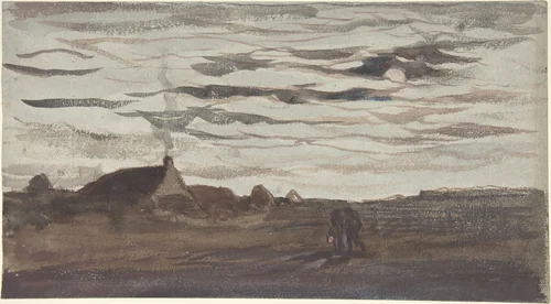 Moonlight by Charles-François Daubigny, drawing, 1855-1865