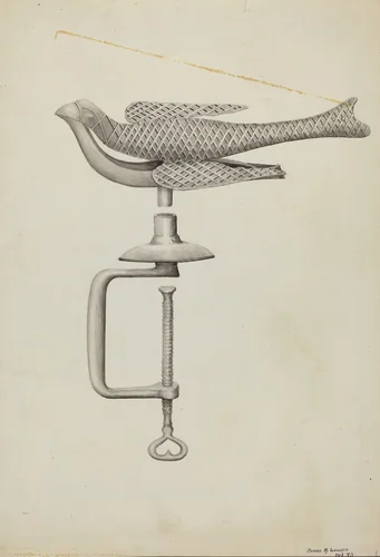 Silver Bird Sewing Holder by James M. Lawson, index of american design, 1936