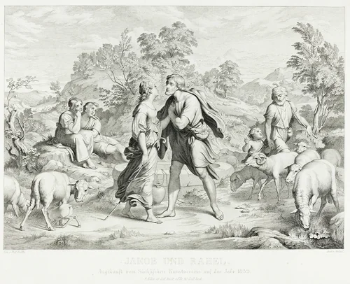 Jacob and Rachel by Christian Ernst Stözel, print, 1833
