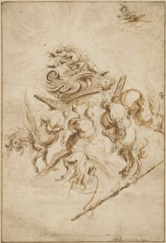 The Fall of Phaeton by Stefano della Bella, drawing, 1650-1660
