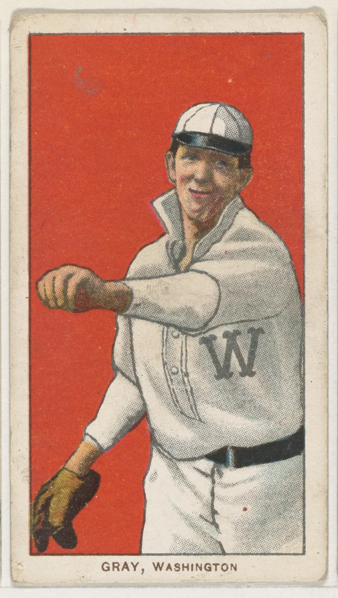 Gray, Washington, American League, from the White Border series (T206) for the American Tobacco Company by American Tobacco Company, print, 1909-1911