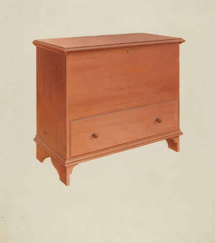 Shaker Chest with Drawer by Alfred H. Smith, index of american design, 1935-1942
