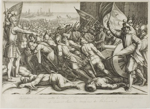 The Departure of the Troops by Jacques Callot, print, 1616-1620