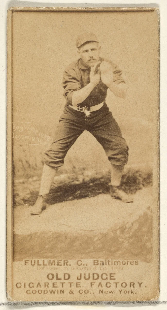 Fullmer, Catcher, Baltimore Orioles, from the Old Judge series (N172) for Old Judge Cigarettes by Goodwin & Company, photograph, 1888