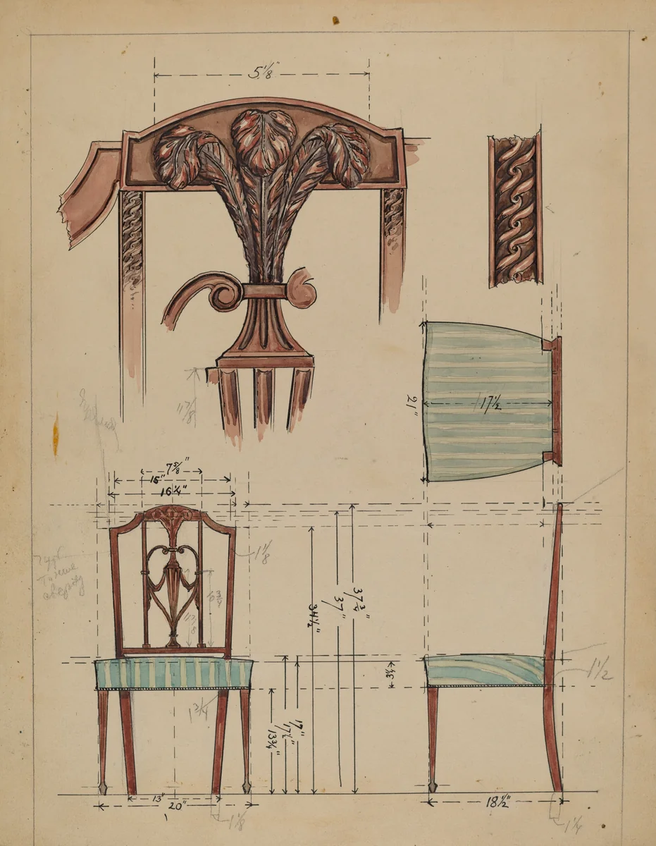 Side Chair by M. Rosenshield-von-Paulin, index of american design, 1936