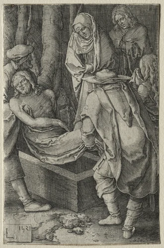 The Passion: The Burial of Christ by Lucas van Leyden, print, 1521