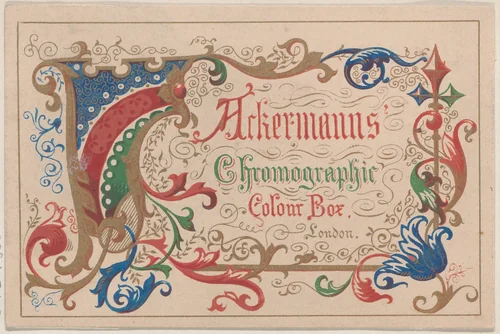Trade Card for Ackerman's Chromographic Colour Box by anonymous, print, 1800-1900