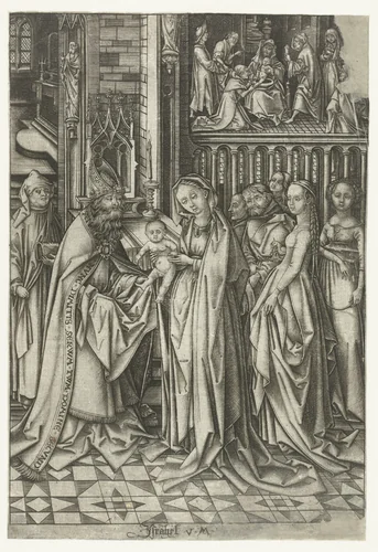 De presentatie van Christus in de tempel by Unknown, print, 1455-1503