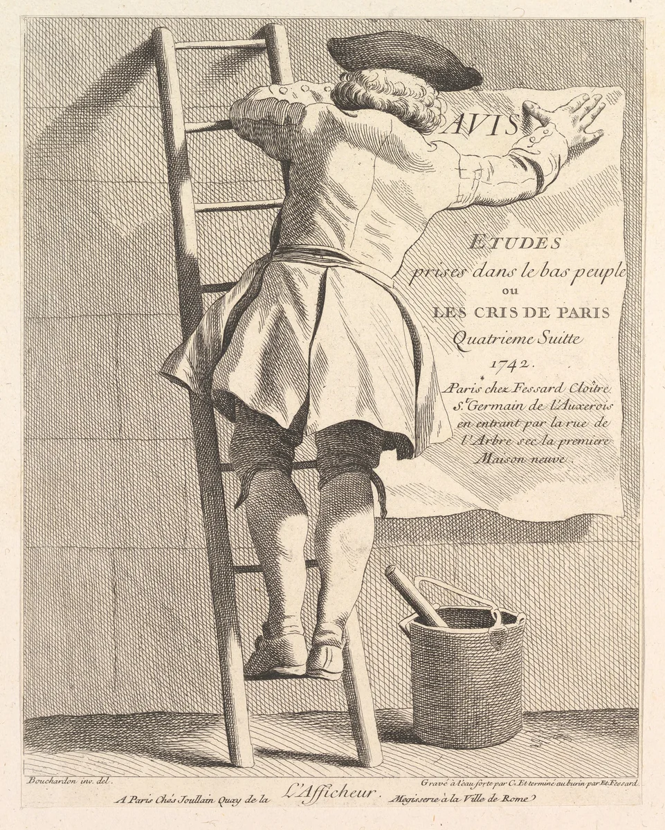 The Sign Poster by Anne Claude Philippe de Tubières, print, 1742
