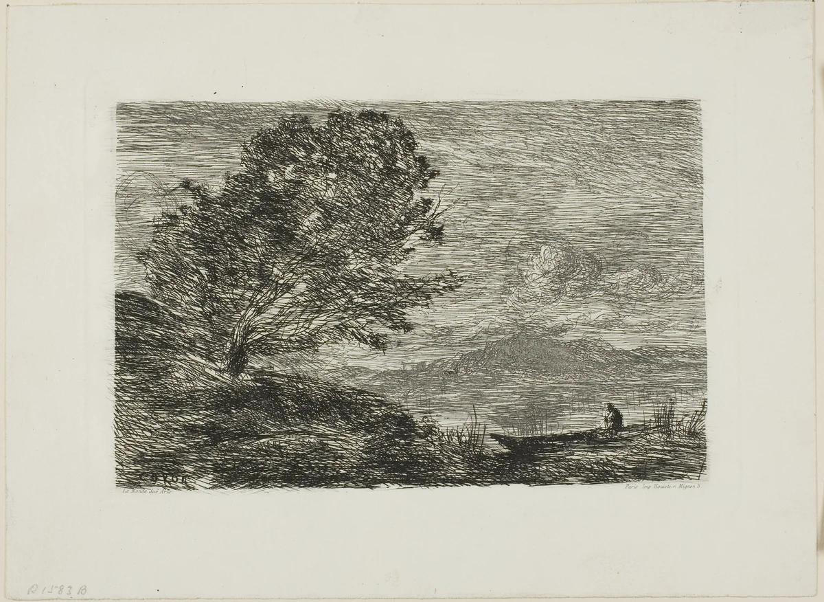 Lake in the Tyrol by Jean-Baptiste-Camille Corot, print, 1863