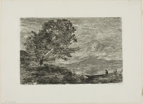 Lake in the Tyrol by Jean-Baptiste-Camille Corot, print, 1863