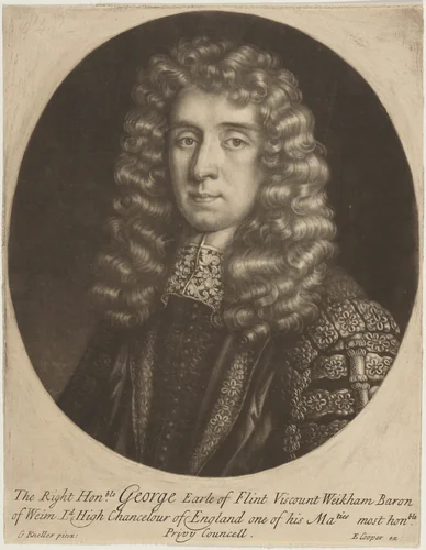 George Jeffreys, Earl of Flint, Viscount Weikham by Anonymous Artist; Sir Godfrey Kneller, print, 1646-1723