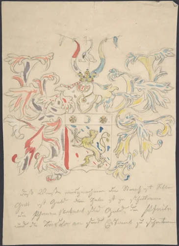 Design for coat of arms by anonymous, drawing, 1700-1800