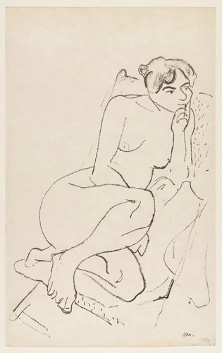 Pensive Nude in Folding Chair (Figure pensive au fauteuil pliant) by Henri Matisse, print, 1906