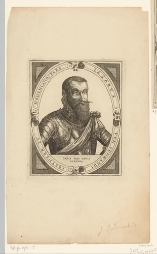 Portret van Lazarus von Schwendi by Hans Sibmacher, print, 1590-1611