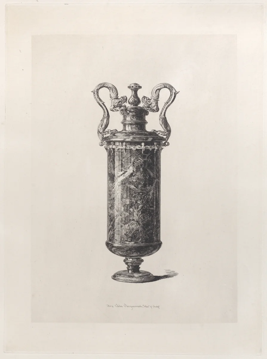 Oriental Jasper Vase by Jules Ferdinand Jacquemart, print, 1864