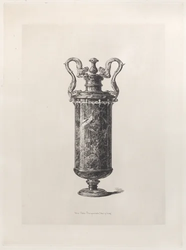 Oriental Jasper Vase by Jules Ferdinand Jacquemart, print, 1864