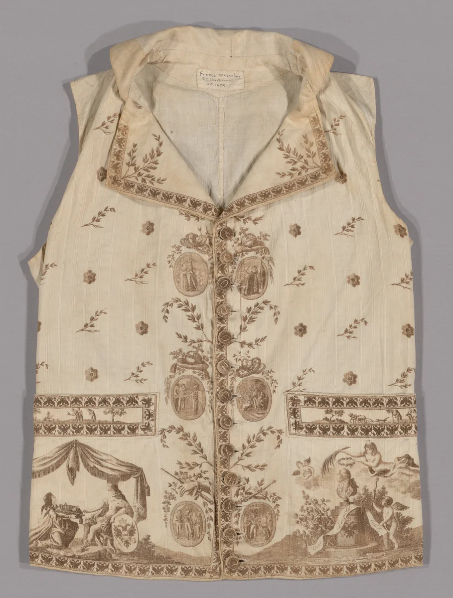 Waistcoat by Probably France, textile, 1790-1792