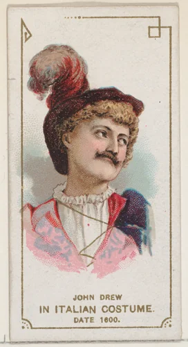 John Drew in Italian Costume of 1600, from the set Actors and Actresses, Second Series (N71) for Duke brand cigarettes by W. Duke, Sons & Co., print, 1888-1890