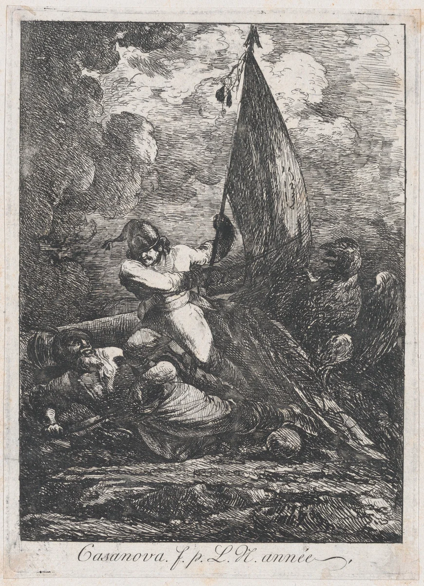 Battle scene by Francesco Casanova, print, 1727-1800