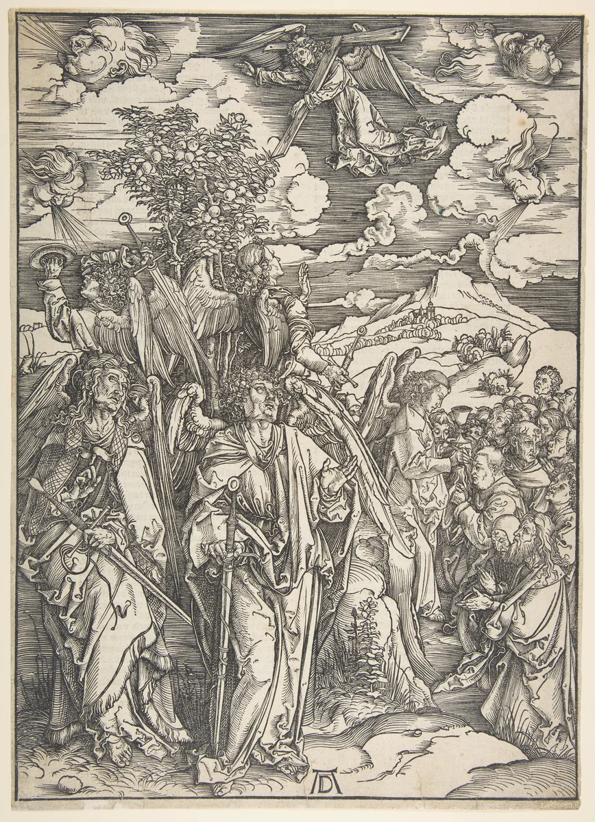The Four Angels Restraining the Winds, from "The Apocalypse" by Albrecht Dürer, print, 1497-1498