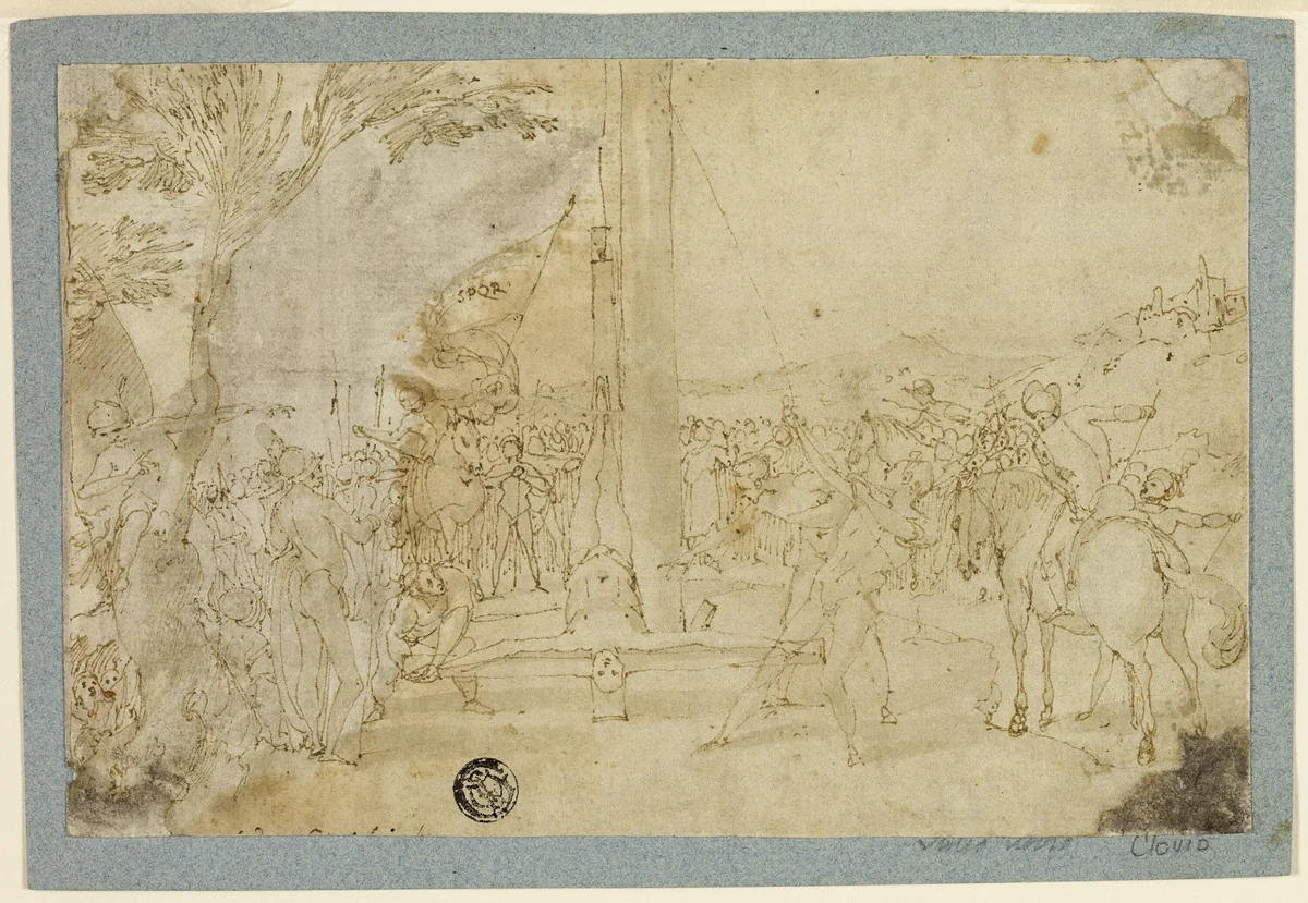 Martyrdom of Saint Peter by Andrea Boscoli, drawing, 1598-1599