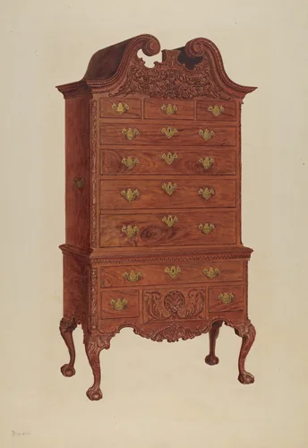 Highboy by Francis Borelli, index of american design, 1938
