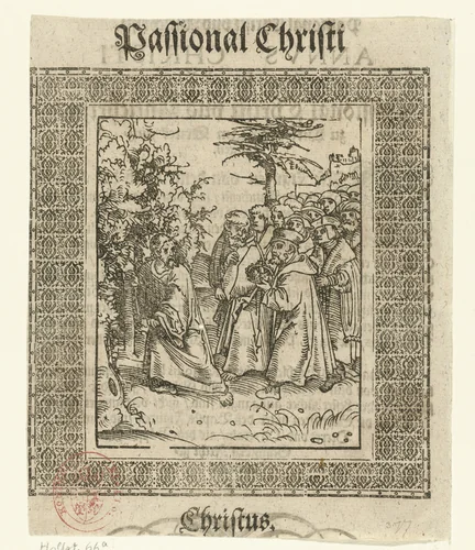 Christus vlucht voor de joden die hem willen kronen by Lucas Cranach, print, 1521-1522