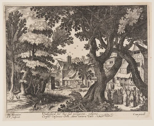 The Tribute Money, from Landscapes with Scenes from the Life of Christ by Simon Frisius, print, 1600-1620