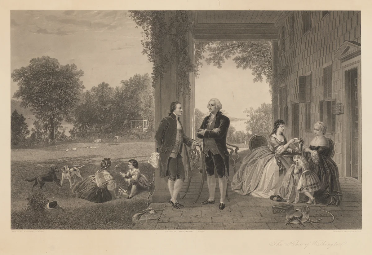 The Home of Washington by Thomas Oldham Barlow, print, 1863
