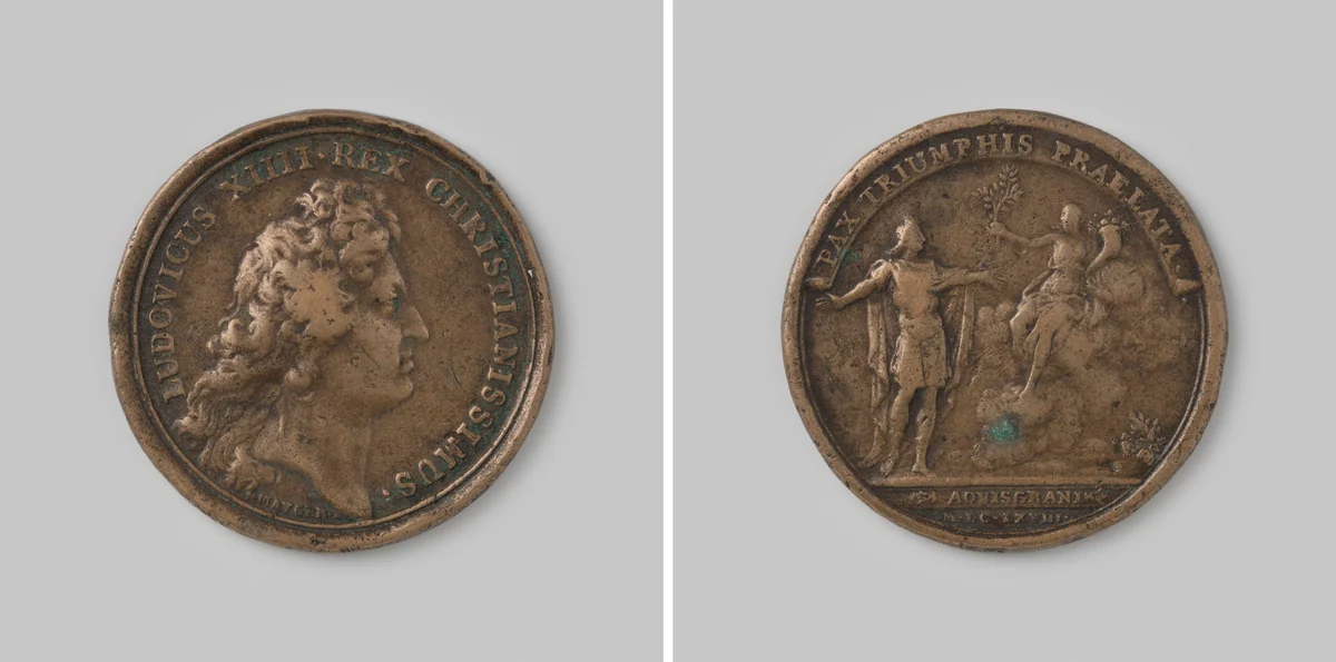 Vrede van Aken 1668 by Jean Mauger, metalwork, 1668