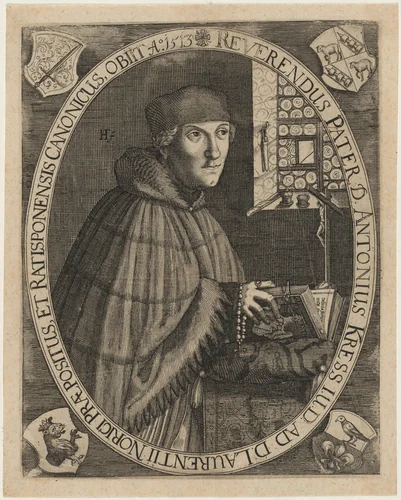 Rev. Father Antonius Kress by Hendrik Hondius I, print, 1573-1649