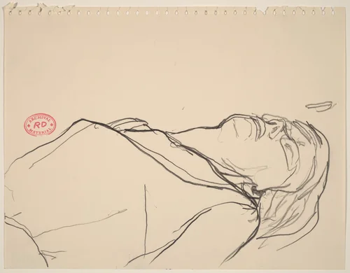 Untitled [head of a reclining figure] by Richard Diebenkorn, drawing, 1955-1967