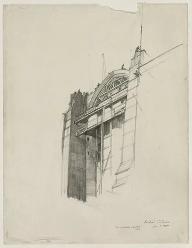 Liverpool Cathedral by Muirhead Bone, drawing, 1913